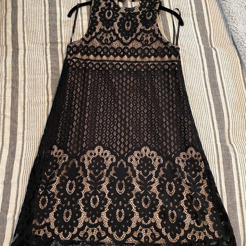 Love Fire Black and Tan high neck dress